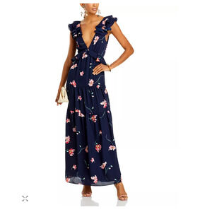 AQUA Bloomingdale's 'Ruffled Maxi dress - Exclusive', XS NWT